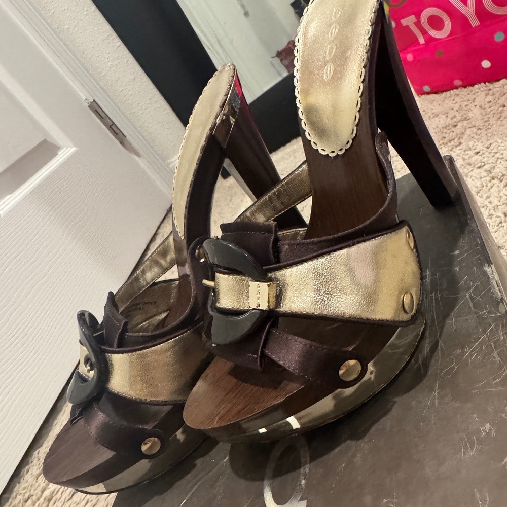 Bebe open toe heels
